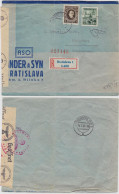 Zensur DR Brief Einschreiben Bratislava Königsberg 1942 - Sin Clasificación