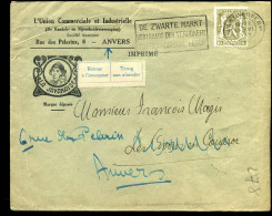 Cover Naar Les Avins En Condroz - 'L'Union Com. Et Industrielle, Anvers"  -- La Javanais -- Terug Aan Afzender/Retour .. - 1935-1949 Small Seal Of The State