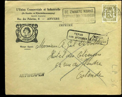 Cover Naar Oostende - 'L'Union Commerciale Et Industrielle, Anvers"  -- La Javanais - 1935-1949 Small Seal Of The State