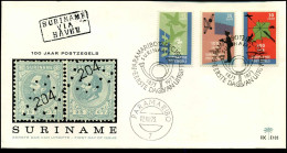 FDC -  100 Jaar Postzegels Suriname - Suriname ... - 1975