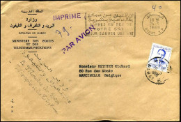 Cover To Marcinelle, Belgium - "Ministrère Des Postes Et Des Télécommunications" - Marruecos (1956-...)