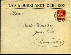 Cover To Einsiedeln - "Flad & Burkhardt, Oerlikon" - Briefe U. Dokumente