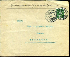 Cover To Stegen - "Schweizerische Volksbank Wetzikon" - Cartas & Documentos