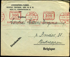Cover To Antwerp, Belgium - "Ledermöbel Fabrik Gustav Tintner Ges. M.B.H., Wien" - Covers & Documents