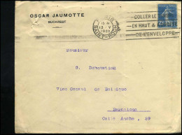 Cover To (Vice Consul De Belgique) Barcelona, Spain - "Oscar Jaumotte" - 1906-38 Semeuse Camée