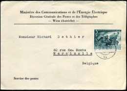 Cover To Marcinelle, Belgium - "Ministère Des Communications Et De L'Energie Electrique" - Storia Postale