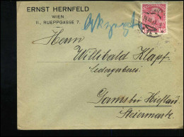 Cover To Gams - "Ernst Hernfeld, Wien" - Briefe U. Dokumente