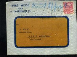 Cover To Gams - "Hugo Weiss, Wien" - Brieven En Documenten