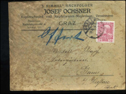 Cover - " J. Kimmel's Nachfolger Josef Ochsner, Kupferschmied Unf Kupferwaren, Graz" - Lettres & Documents