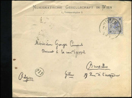 Cover To Brussels, Belgium - "Numismatische Gesellschaft In Wien" - Briefe U. Dokumente