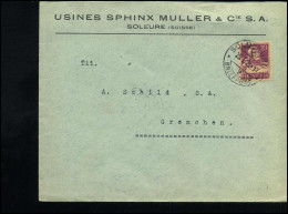 Cover To Grenchen - "Usines Sphinx Muller & Cie S.A., Soleure" - Covers & Documents