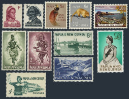 Papua New Guinea 153-163,lightly Hinged. 1961-1963.Woman,man,bird,dancers,QE II, - Guinea (1958-...)