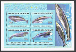 Guinea 2002 Year.Whales Set Of 4 Stamps And Souvenir Sheet,1500 Fr,MNH. - Guinea (1958-...)