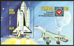 Guinea Bissau 464 Sheet, MNH. Mi 665. TEMBAL-1983, PHILEXPO,Basel.Space Shuttle. - Guinea (1958-...)