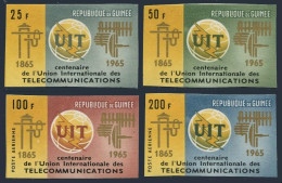 Guinea 380-381,C73-C74 Imperf,MNH.Michel 298B-301B. ITU-100,1965.Equipment. - Guinea (1958-...)
