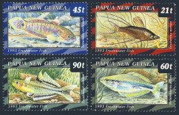 Papua New Guinea 810-813, MNH. Michel 689-692. Freshwater Fish, 1993.  - República De Guinea (1958-...)