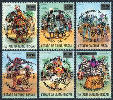 Guinea Bissau 362-362E,362F, MNH. Michel 374-379a,Bl.11a. 1976.UPU-100. Dancers. - Guinée (1958-...)