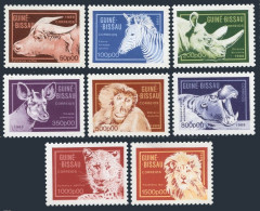 Guinea Bissau 857-864,MNH.Michel 1096-1103. 1989.Okapia,Macaca,Hippopotamus, - Guinea (1958-...)