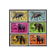 Guinea 340-345,MNH.Michel 247-252. Animals 1964.Hyenas,Black Buffaloes,Elephants - Guinée (1958-...)