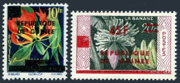 Guinea 168-169, MNH. Michel 1-2. Overprinted 1959. Flowers, Banana. - Guinea (1958-...)