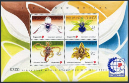 Papua New Guinea 882 Ad Sheet,MNH.Michel 754-757 Bl.7. Orchids.SINGAPORE-1995. - Guinée (1958-...)
