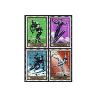 Guinea 333-335, C57, MNH. Mi 235-238. Olympics Innsbruck-1964: Ice Hockey,Slalom - República De Guinea (1958-...)