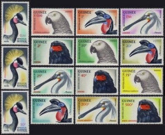 Guinea 263-74,C41-C43,MNH.Michel 149-163. Birds 1962.Crowned Crane,Parrot,Eagle. - Guinea (1958-...)