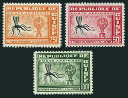 Guinea C29-C31,C31a,MNH.Michel 102-104,Bl.1 WHO Drive To Eradicate Malaria,1962. - Guinee (1958-...)