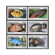 Guinea 1403-1408, 1409 Sheet, MNH. Fish 1997. - Guinea (1958-...)