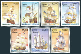 Guinea Bissau 663-669, MNH. Mi 872-878. Ships 1985. Santa Maria,Carack,Mayflower - República De Guinea (1958-...)
