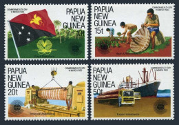 Papua New Guinea 580-583, MNH. Mi 459-462. Commonwealth Day 1983: Flag, Export. - Guinea (1958-...)