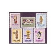 Portuguese Guinea RA17-19,RA21-23, MNH. Postal Tax Stamps 1968. Carved Figurine. - Guinée (1958-...)
