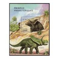 Guinea 1423 Sheet, MNH. Prehistoric Animals 1997. Anchiceratops. - Guinée (1958-...)