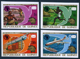 Guinea 672-677 Imperf.MNH. UPU-100,1974.UPAF.Carrier Pigeon,Transport,Satellites - Guinee (1958-...)