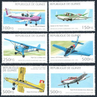 Guinea 1305-1310, 1311, MNH. Light Aircraft, 1995. - Guinee (1958-...)