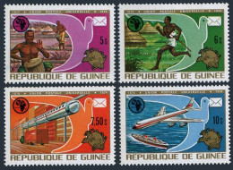 Guinea 672-675,676-677,MNH. UPU-100,1974.UPAF.Pigeon,Transport,Satellites. - República De Guinea (1958-...)