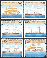 Guinea 1396-1401, 1402 Shet,MNH. 19th Century Warships. 1997. - República De Guinea (1958-...)
