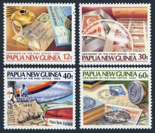 Papua New Guinea 627-630,631,MNH. Post Office-100,1985.Stamp On Stamp,Ship,Plane - República De Guinea (1958-...)