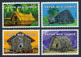 Papua New Guinea 433-436, MNH. Michel 306-309. Traditional Houses, 1976. - Guinea (1958-...)