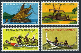 Papua New Guinea 406-409, MNH. Michel 279-282. Traditional Canoes, 1975. - Guinea (1958-...)