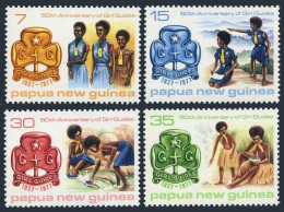 Papua New Guinea 470-473, MNH. Mi 329-332. Girl Guides,50th Ann.1977. Gold Badge - Guinée (1958-...)