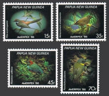 Papua New Guinea 645-648, MNH. Michel 525-528. AMERIPEX-1986, Small Birds. - Guinee (1958-...)