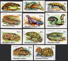 Guinea 744-751,C134-C136 Imperf,MNH.Michel 782B-792B. Reptiles.Frogs,Turtle,Toad - Guinee (1958-...)