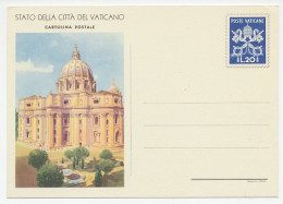 Postal Stationery Vatican 1953 The Vatican - Churches & Cathedrals