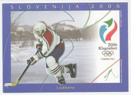 Postal Stationery Slovenia 2006 Ice Hockey - Klagenfurt - Olympic Candidate City - Wintersport (Sonstige)