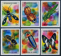 Guinea 636-641, MNH. Mi 661-667. Butterflies, Beetles, 1973. Syntomedia Epilais, - República De Guinea (1958-...)