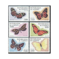 Guinea 1424-1429, 1430 Sheet, MNH. Butterflies, 1998. - Guinee (1958-...)