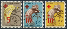 Neth New Guinea B4-B6, MNH. Michel 38-40. Bird Of Paradise, Red Cross 1955. - República De Guinea (1958-...)