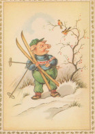 PIGS Tier Vintage Ansichtskarte Postkarte CPSM #PBR772.DE - Schweine