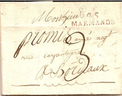 4H1 --- Lot-et-garonne   45/MARMANDE Pour Bordeaux Rouge 12/1/1817 - 1801-1848: Précurseurs XIX